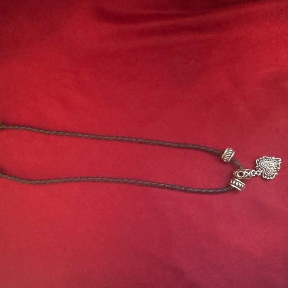 Jewelry - Silver Pendant on Black Cord Necklace